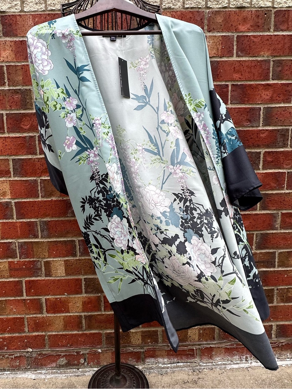 HeartSoul Floral Kimono Swim Coverup Cardigan Lightweight MIDI Resort BOHO